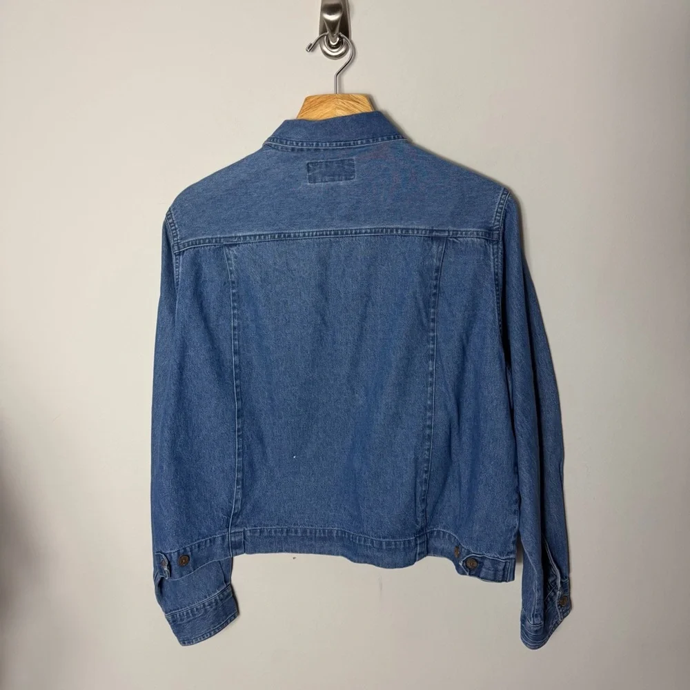 Vintage Jean Jacket Boxy Denim Coat Button Up Shacket XL *c - Picture 7 of 9